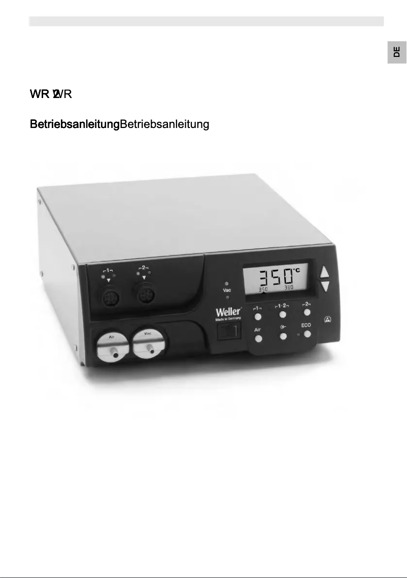 Page n°1 - Manuel utilisateur Weller WR 2