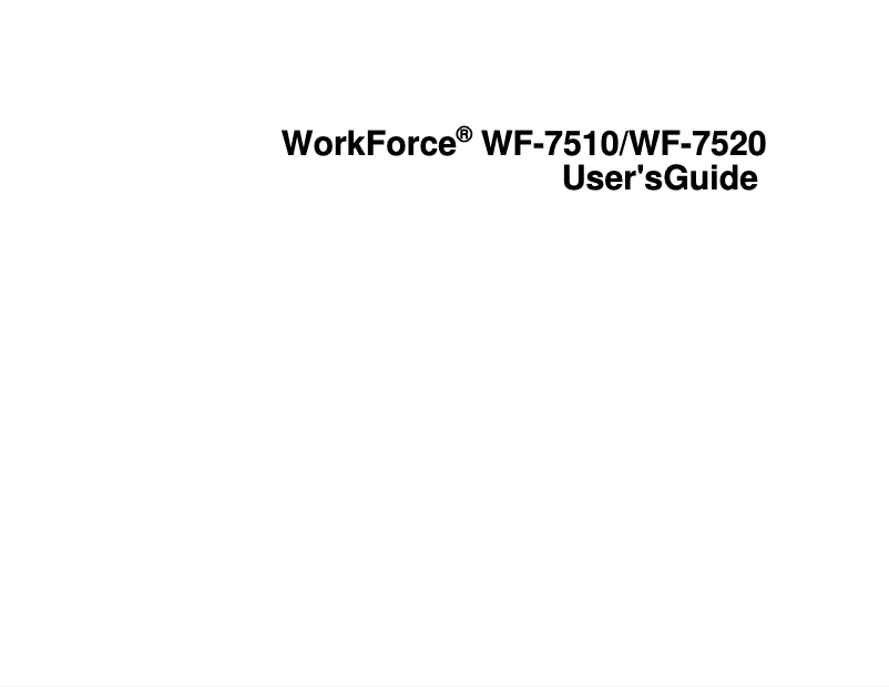 Page 1 de la notice Manuel utilisateur Epson WorkForce WF-7520