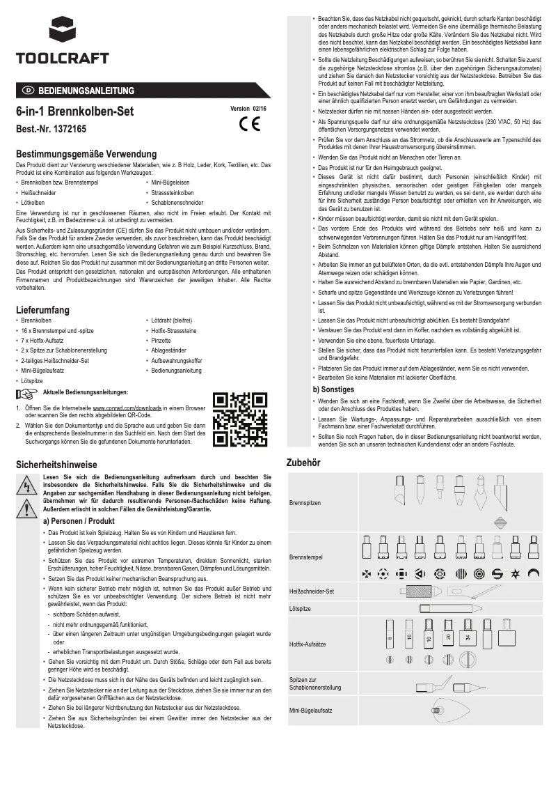 Page 1 de la notice Manuel utilisateur Toolcraft KK-07025WD-2000
