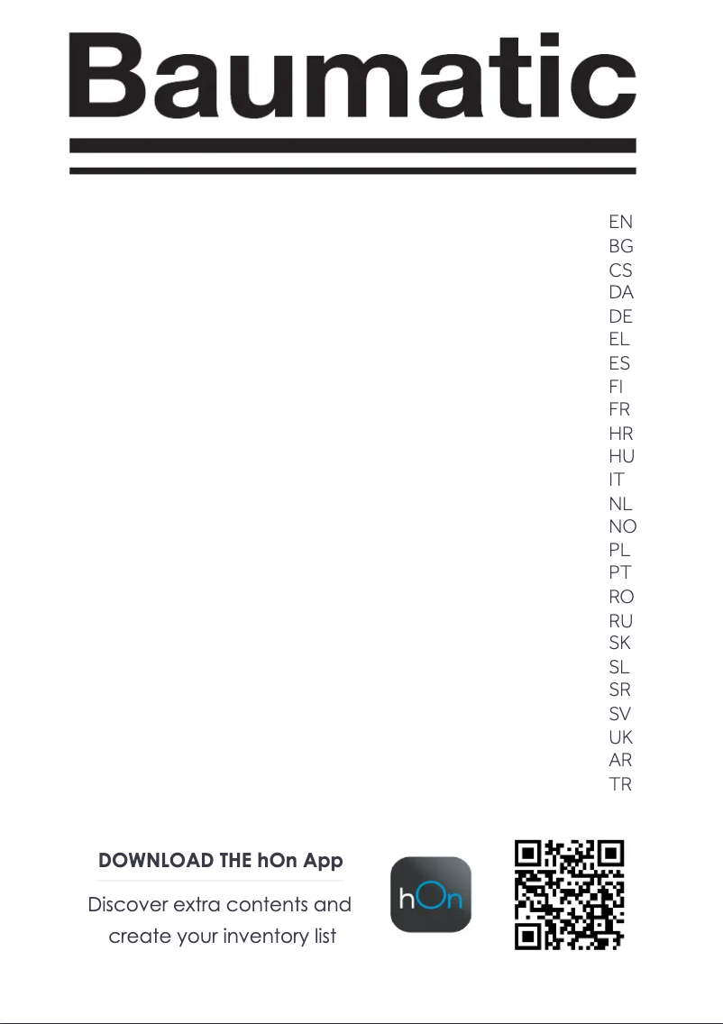 Page 1 de la notice Manuel utilisateur Baumatic BBL3518EK