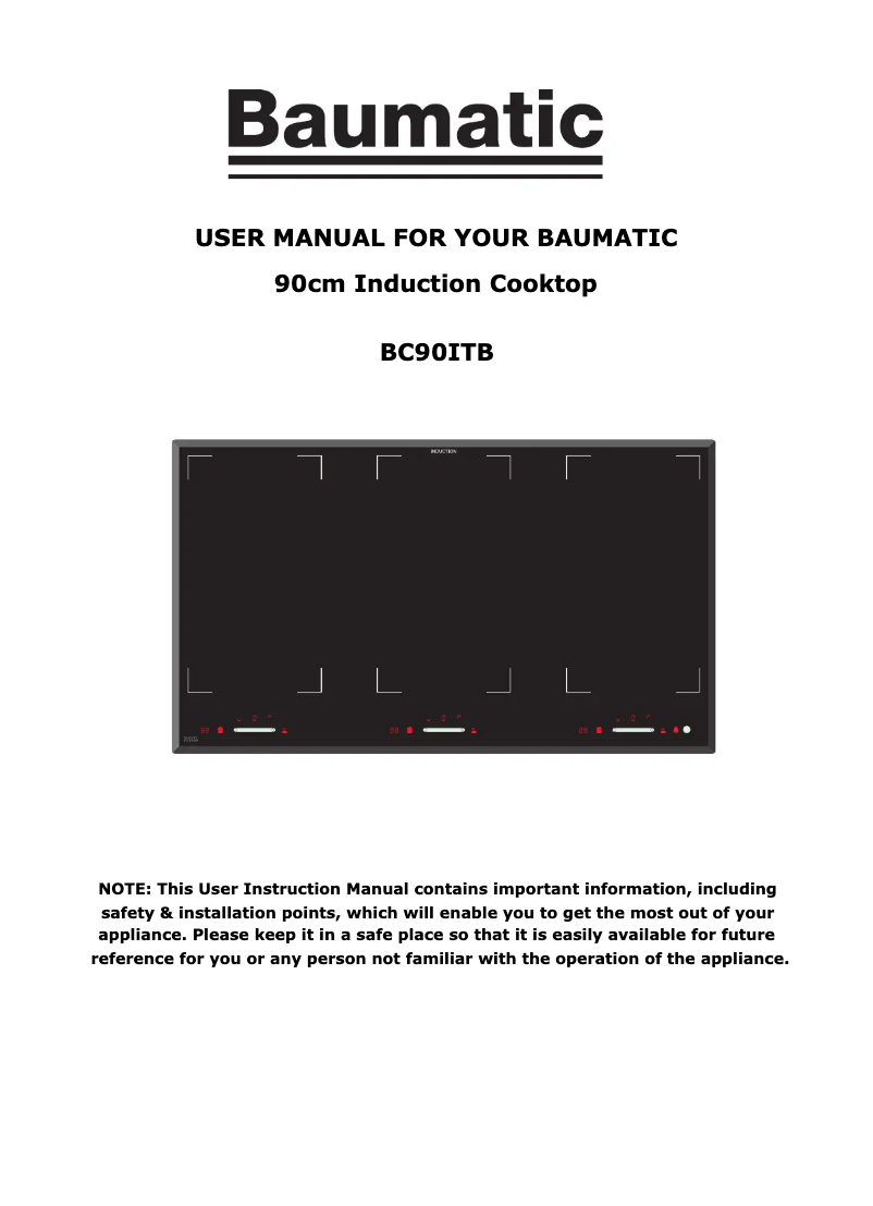 Page 1 de la notice Manuel utilisateur Baumatic BC90ITB