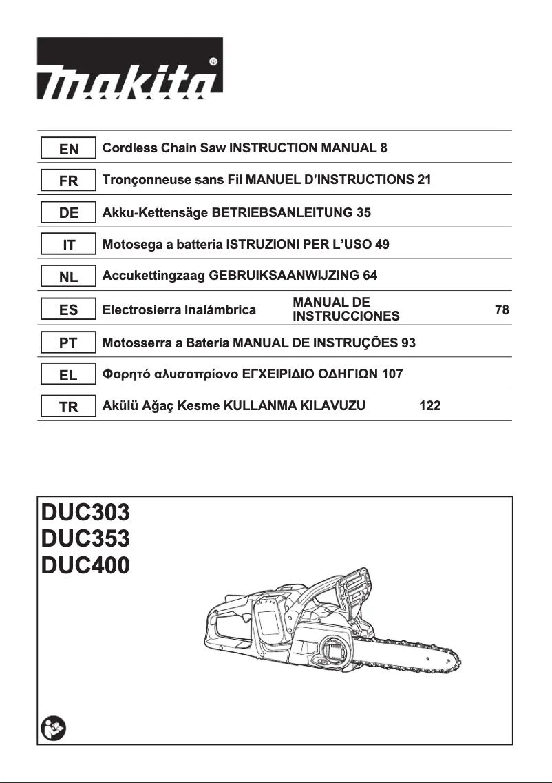 Page n°1 - Manuel utilisateur Makita DUC353