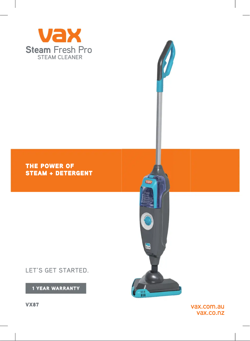 Image de la première page du manuel de l'appareil Steam Fresh Pro VX87