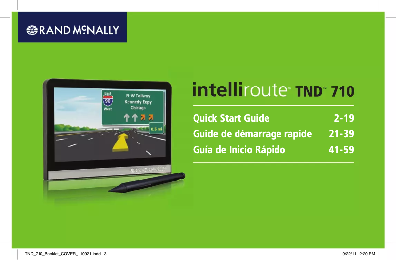 Page n°1 - Manuel utilisateur Rand McNally IntelliRoute TND 710