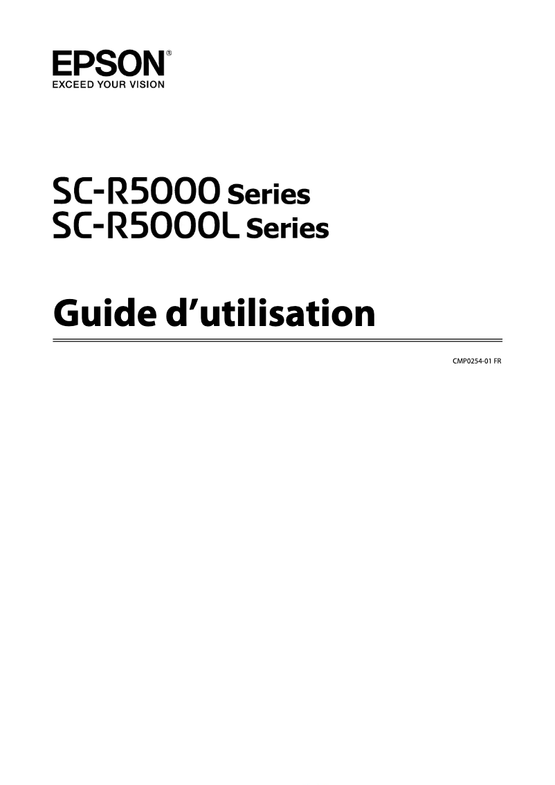 Page n°1 - Manuel utilisateur Epson SureColor SC-R5000L