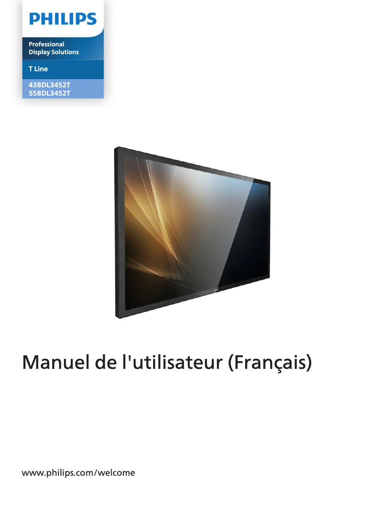 Page 1 de la notice Manuel utilisateur Philips 43BDL3452T