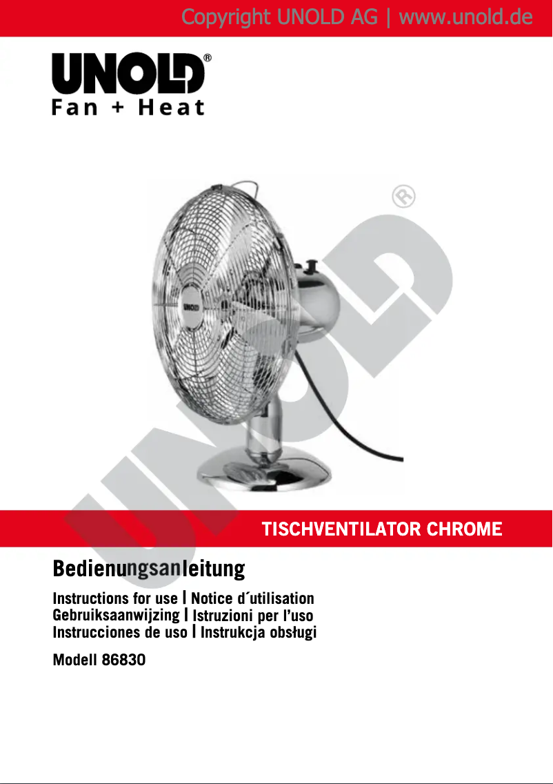 Image de la première page du manuel de l'appareil 86830