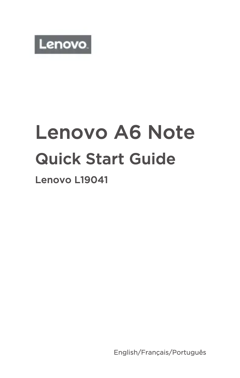 Page 1 de la notice Manuel utilisateur Lenovo A6 Note