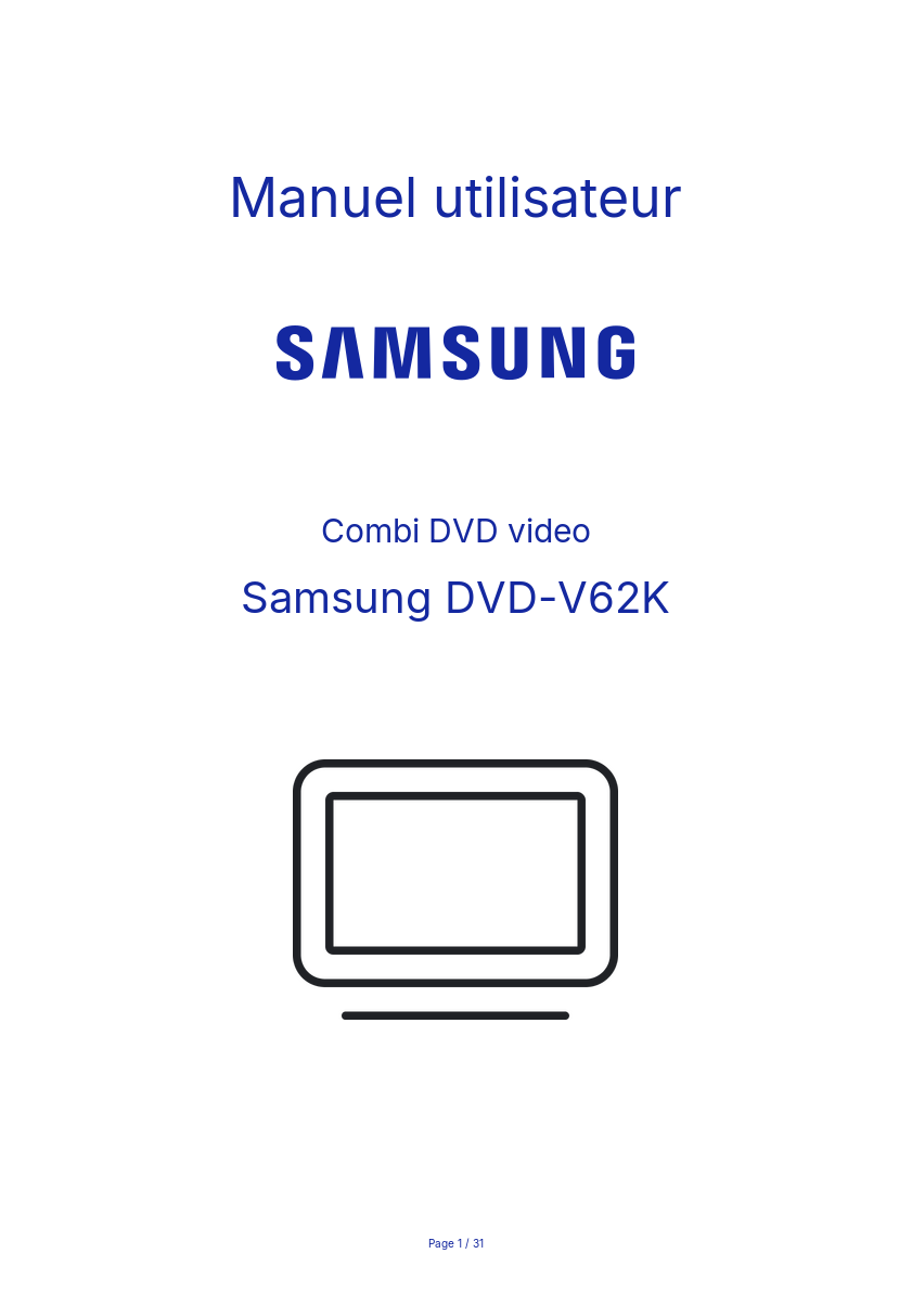 Image de la première page du manuel de l'appareil DVD-V62K