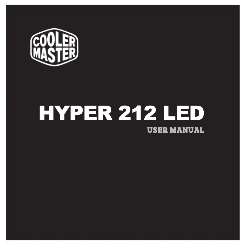 Page 1 de la notice Manuel utilisateur Cooler Master Hyper 212 LED