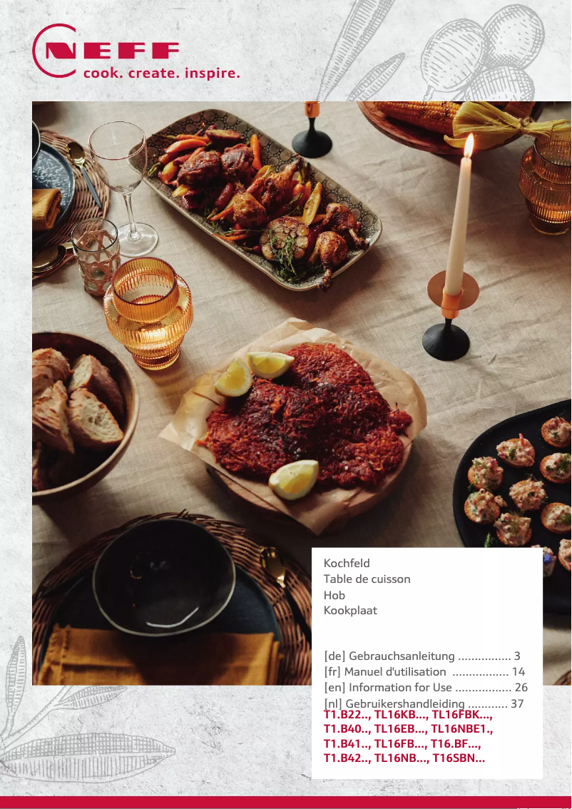 Page 1 de la notice Manuel utilisateur Neff T16FBK1L8