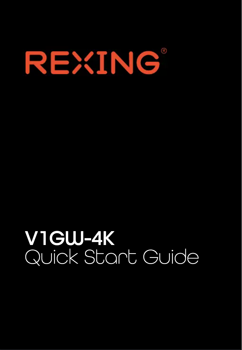 Page 1 de la notice Manuel utilisateur Rexing V1GW-4K
