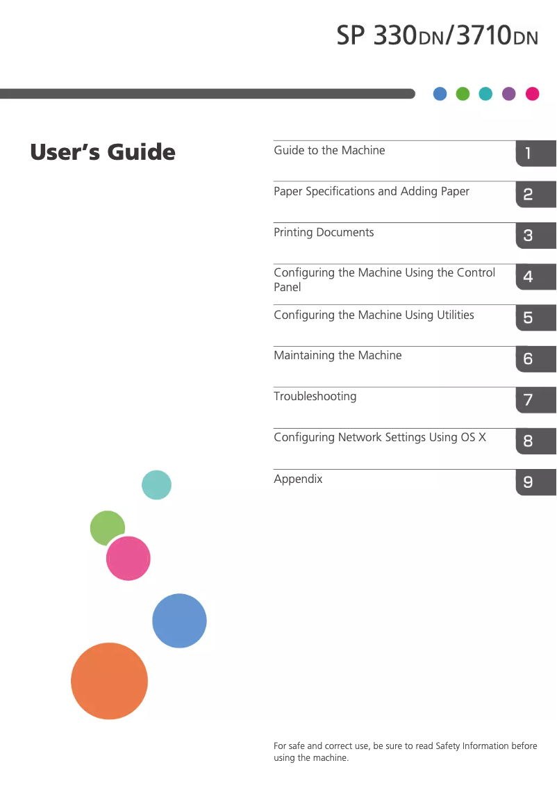 Page n°1 - Manuel utilisateur Ricoh SP 3710DN