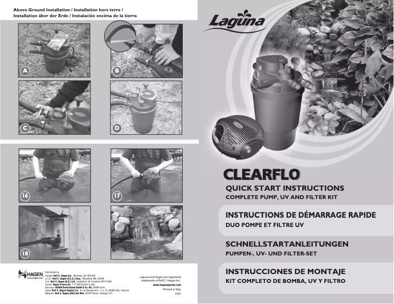 Page 1 de la notice Manuel utilisateur Laguna ClearFlo