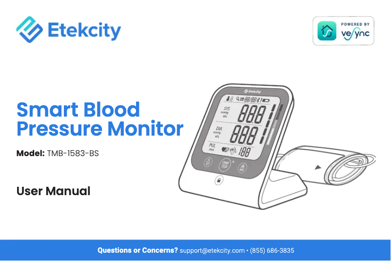 Page 1 de la notice Manuel utilisateur Etekcity TMB-1583-BS