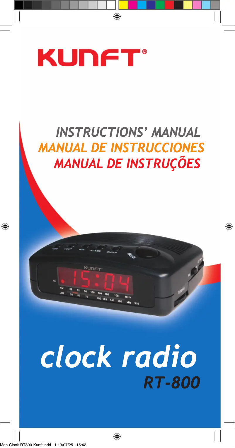 Imagen de la primera página del manual del dispositivo RT-800