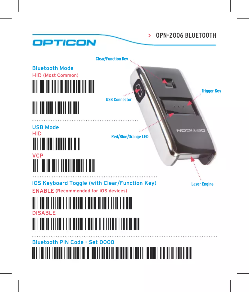 Page n°1 - Manuel utilisateur Opticon OPN-2006