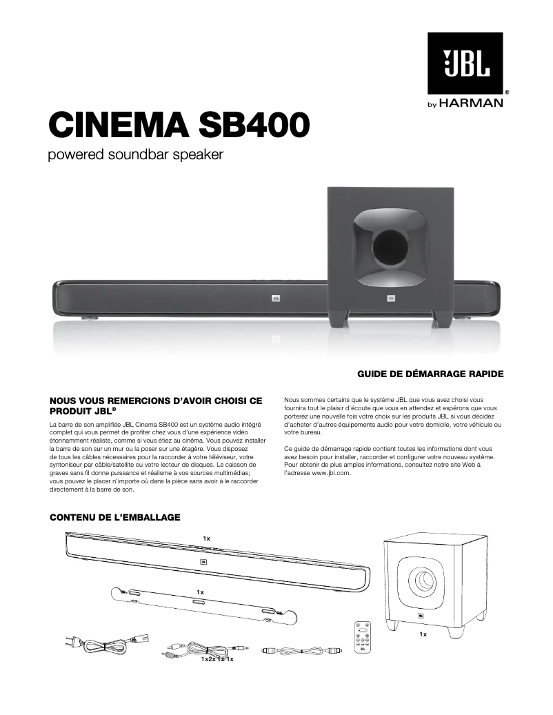 Image de la première page du manuel de l'appareil CINEMA SB400