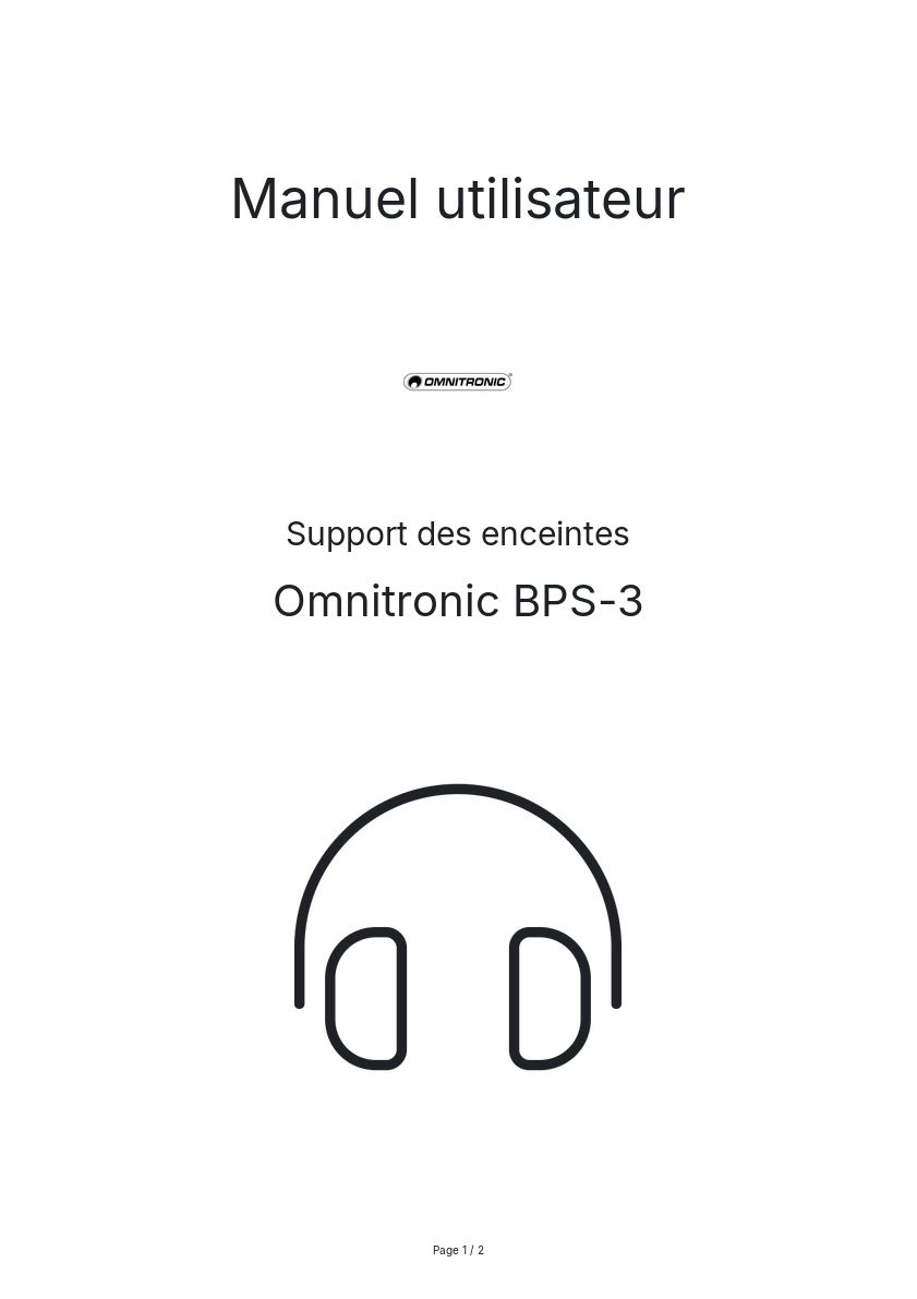 Image de la première page du manuel de l'appareil BPS-3