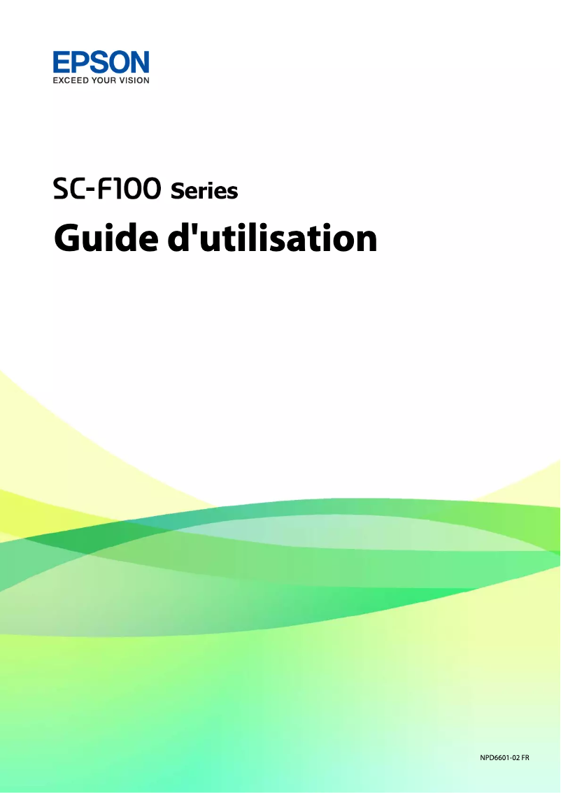 Page n°1 - Manuel utilisateur Epson SC-F100