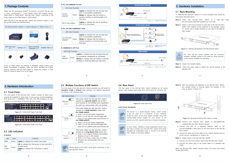 Image de la première page du manuel de l'appareil FGSD-1821P