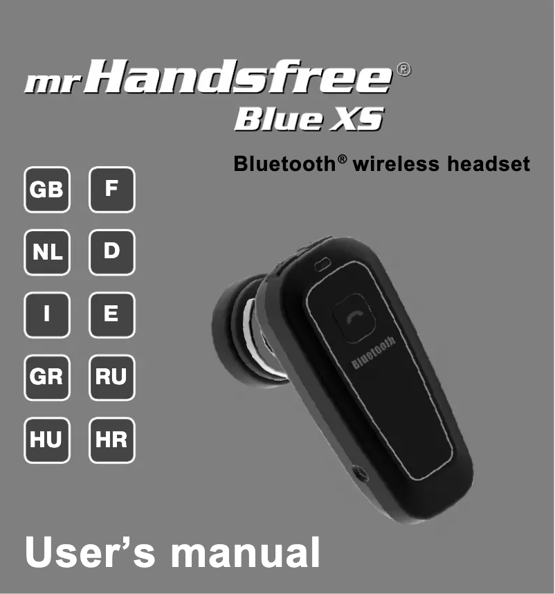 Page 1 de la notice Manuel utilisateur Mr. Handsfree Blue XS