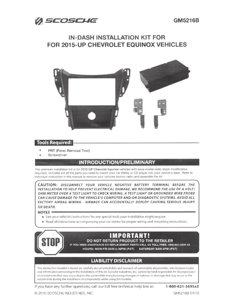 Image de la première page du manuel de l'appareil GM5216B