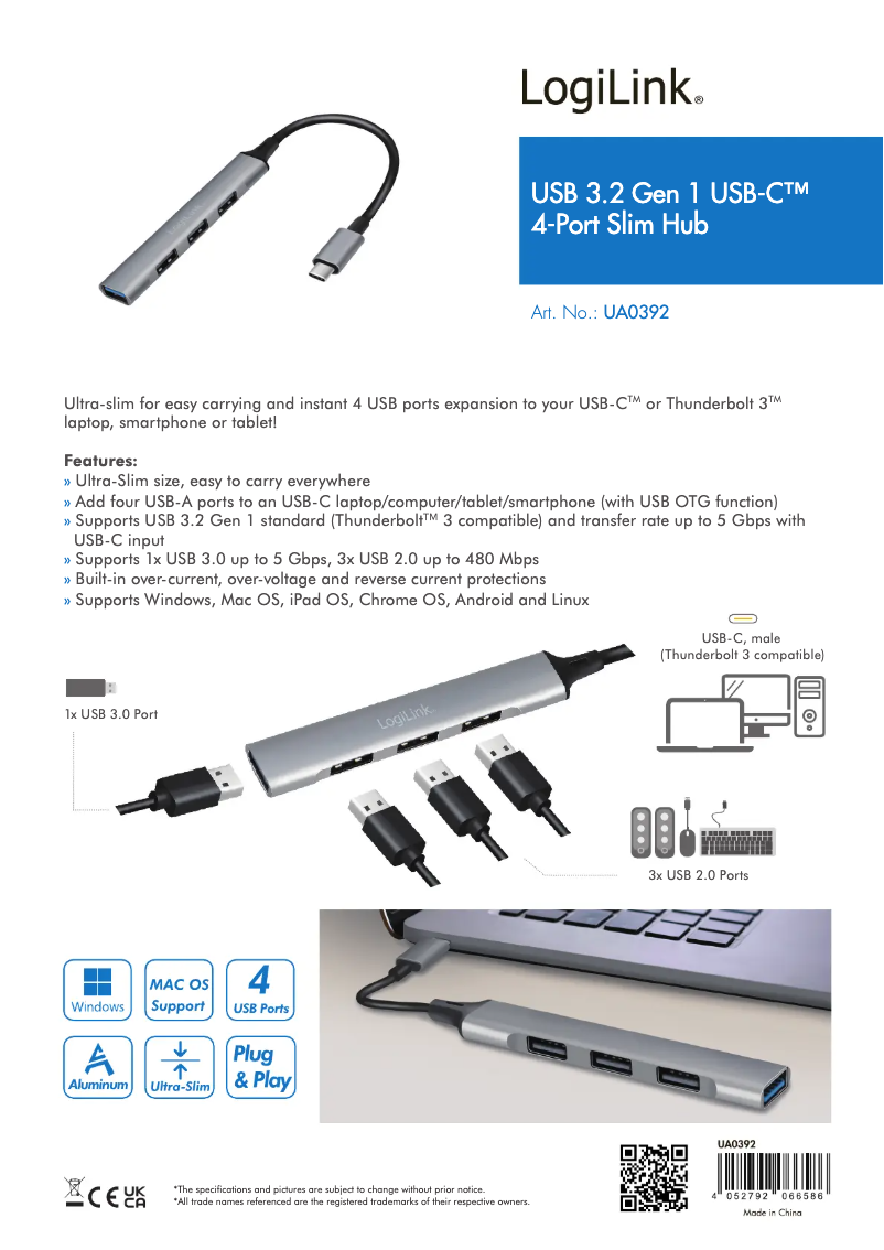Page n°1 - Manuel utilisateur LogiLink UA0392