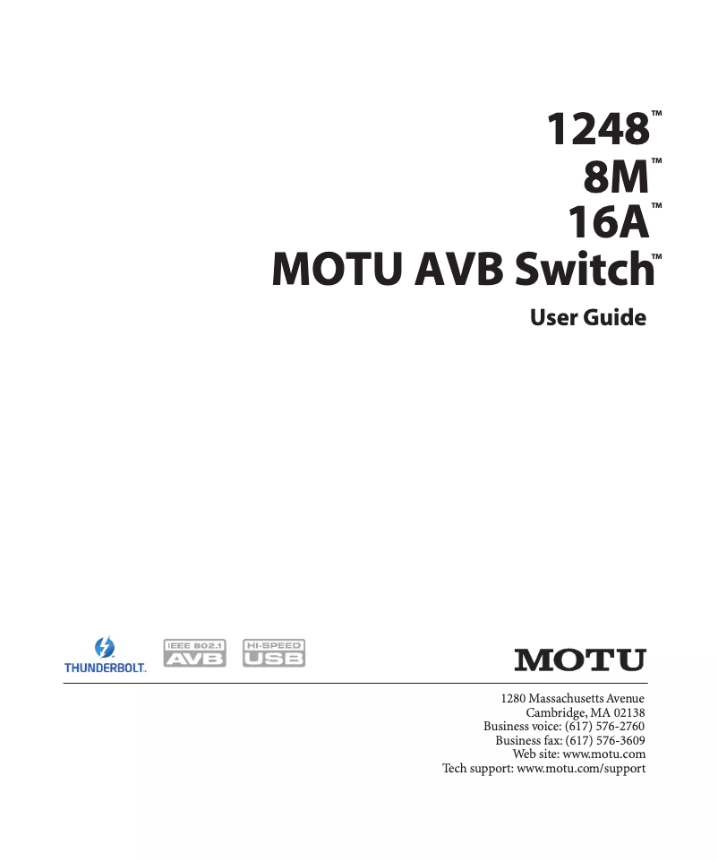 Page n°1 - Manuel utilisateur Motu 1248