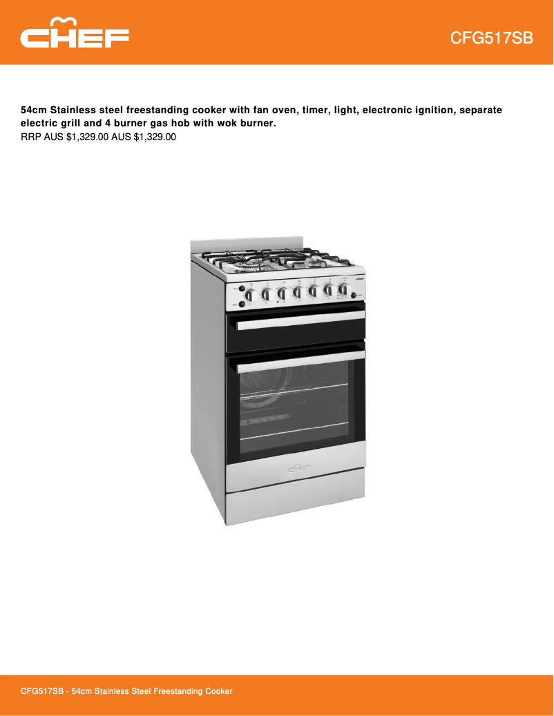 Page n°1 - Fiche technique Chef CFG517SBLP