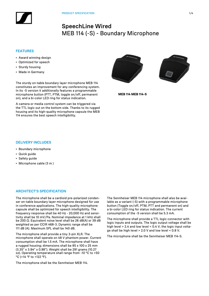 Image de la première page du manuel de l'appareil MEB 114