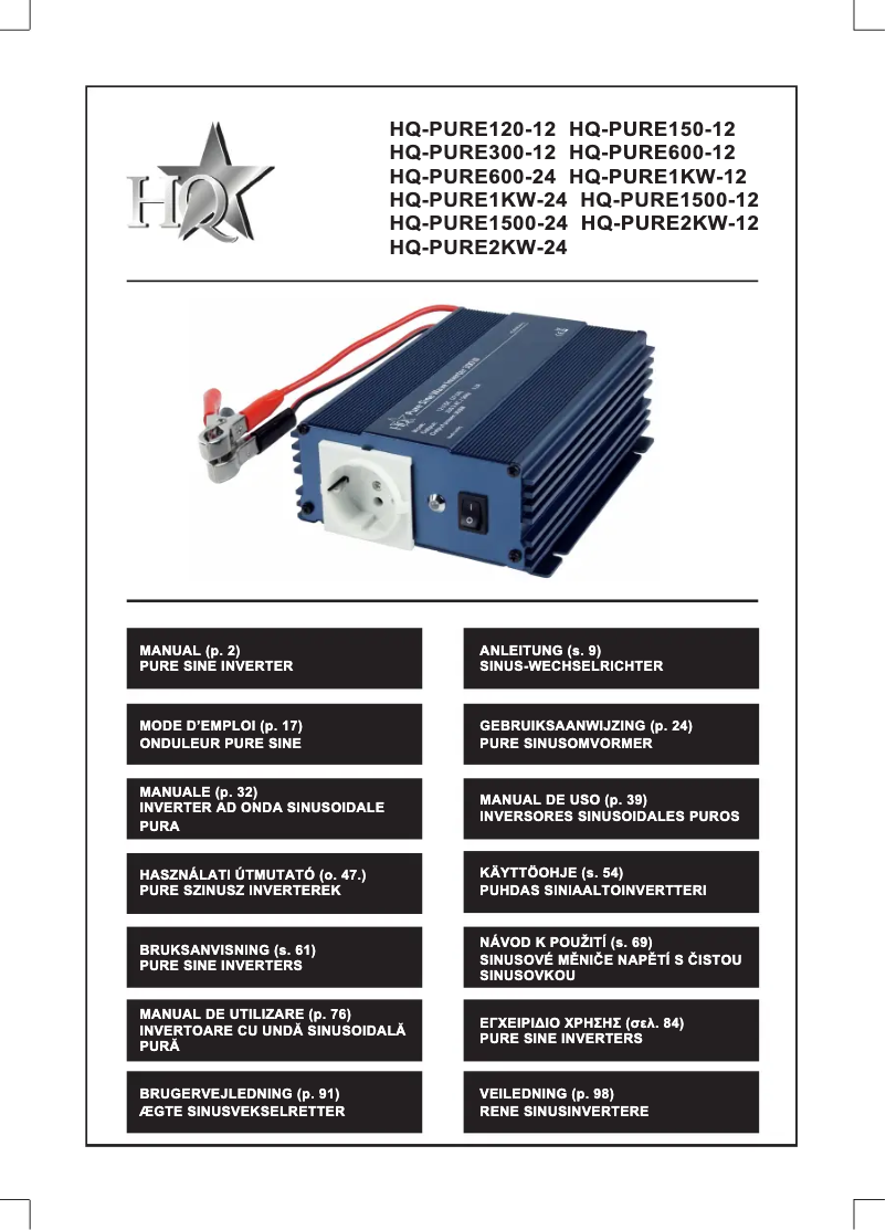Page n°1 - Manuel utilisateur HQ HQ-PURE150-12