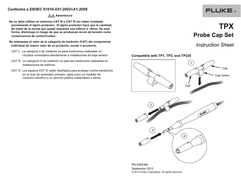Page n°1 - Instructions / montage Fluke T5-1000
