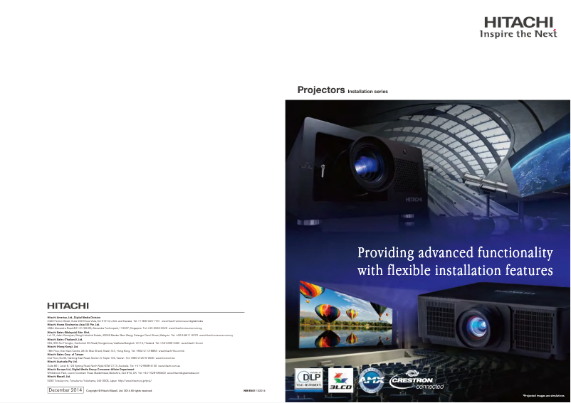 Page 1 de la notice Brochure Hitachi CP-X8150