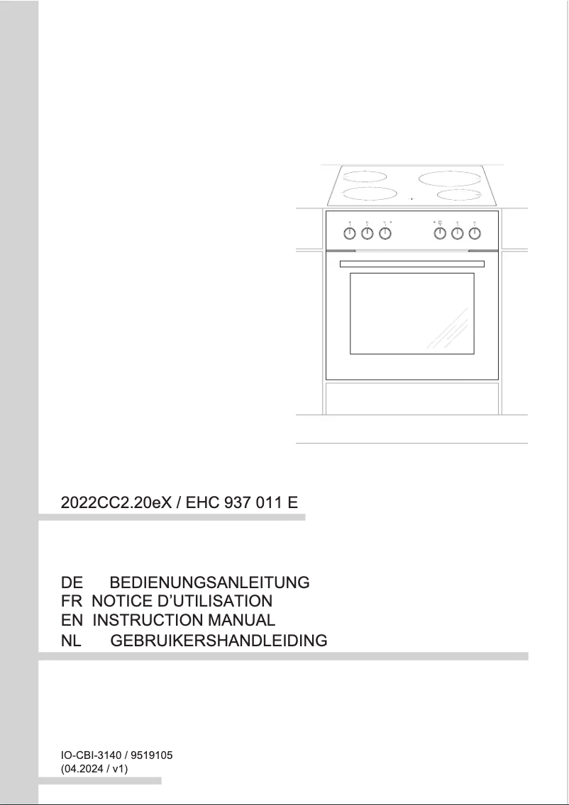 Page n°1 - Manuel utilisateur Amica EHC 937 011 E
