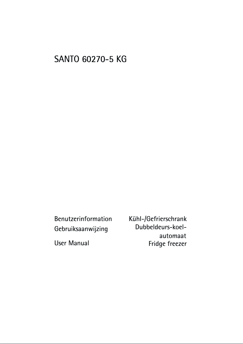 Image de la première page du manuel de l'appareil Santo 60270 KG5