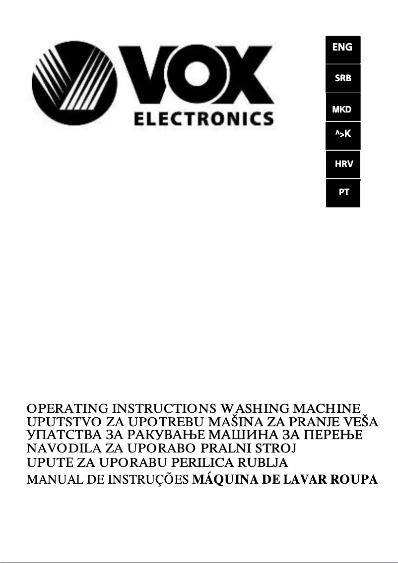 Page 1 de la notice Manuel utilisateur VOX WM1410-YT1D