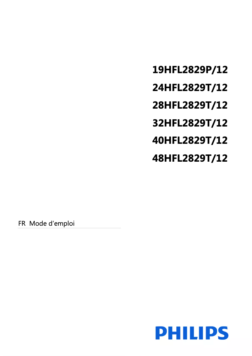 Image de la première page du manuel de l'appareil 32HFL2829T