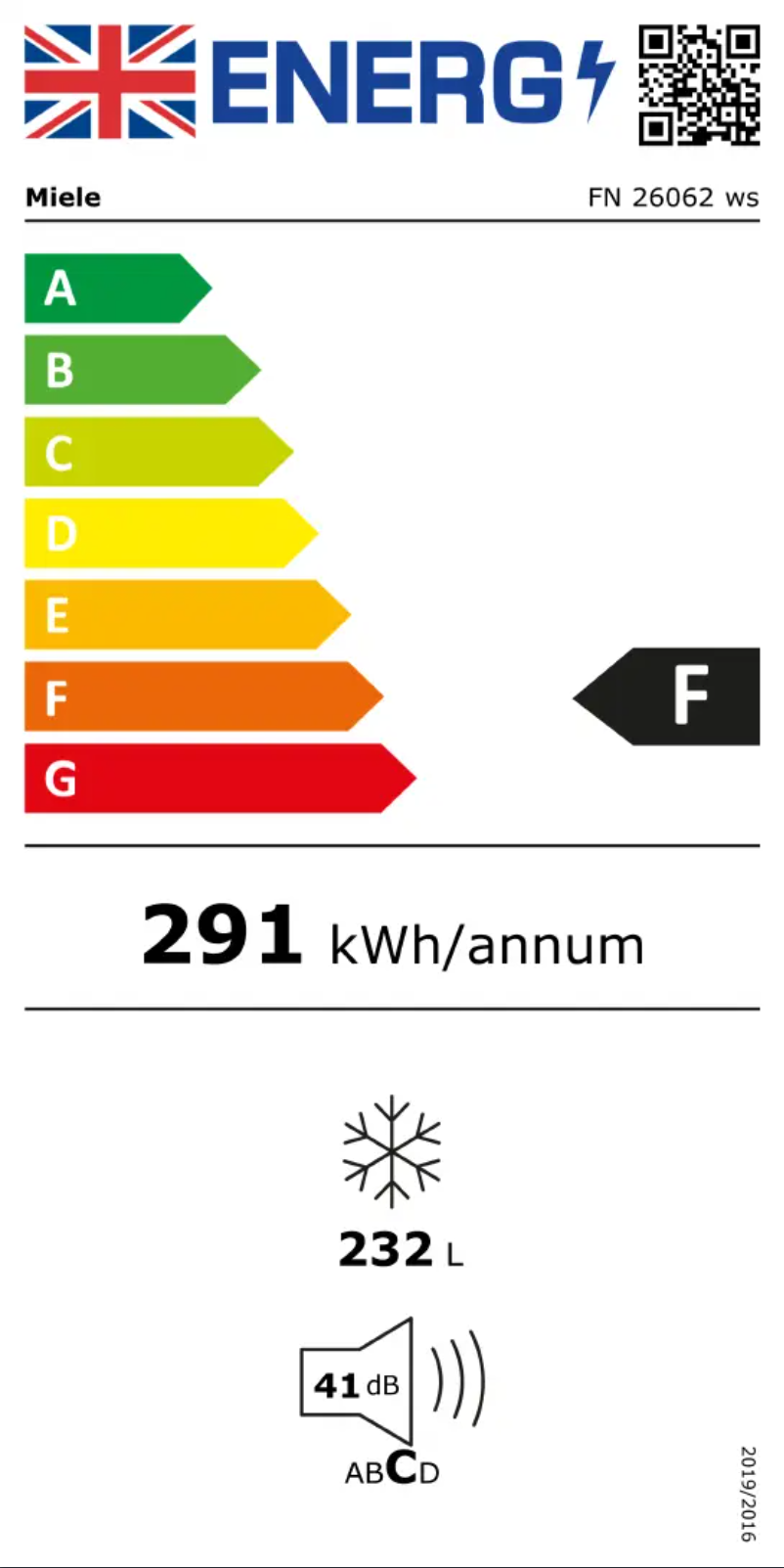Page n°1 - Label énergétique Miele FN 26062 ws