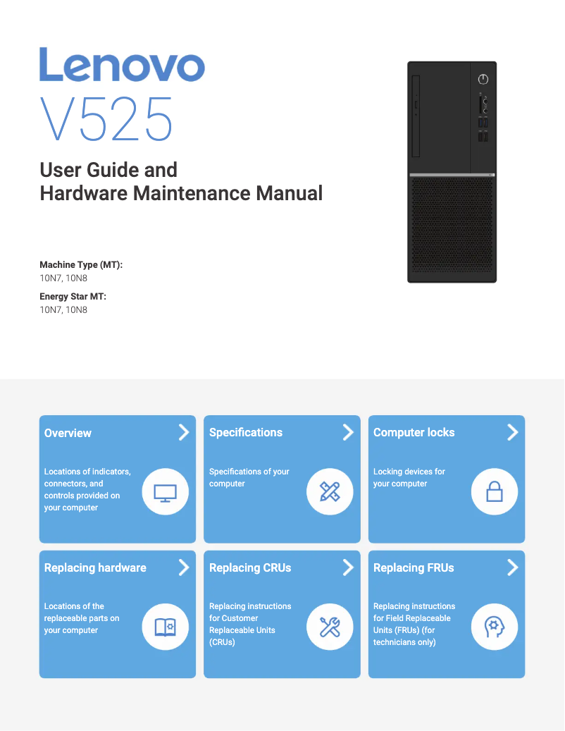 Image de la première page du manuel de l'appareil V525