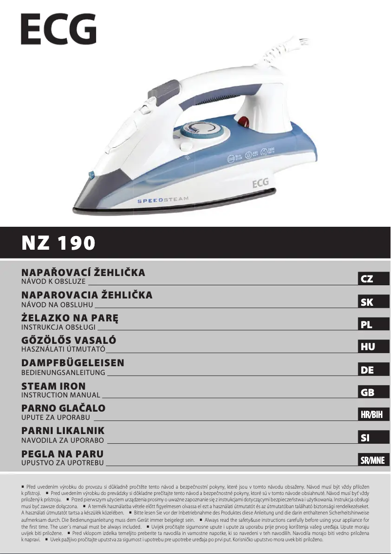 Page 1 de la notice Manuel utilisateur ECG NZ 190