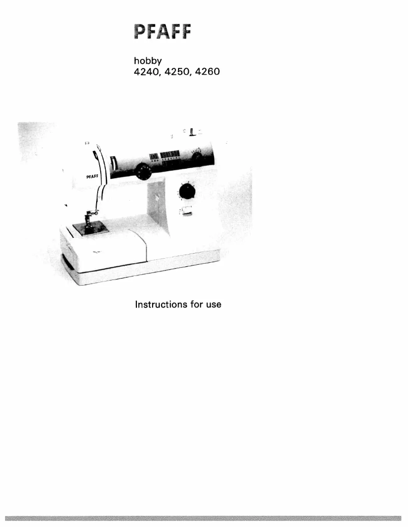 Page 1 of the manual User Manual Pfaff hobby 4250