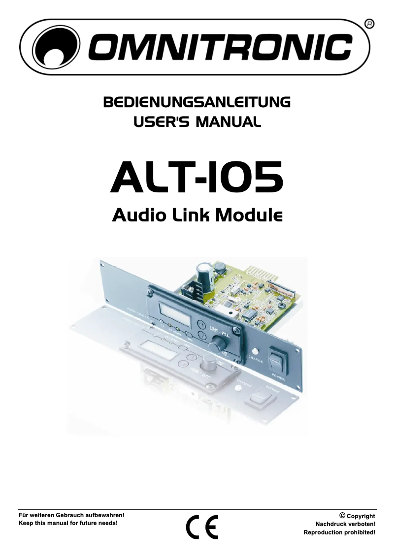 Page n°1 - Manuel utilisateur Omnitronic ALT-105