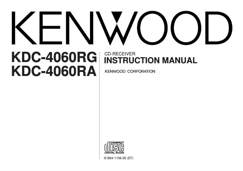 Page 1 de la notice Manuel utilisateur Kenwood KDC-4060RA