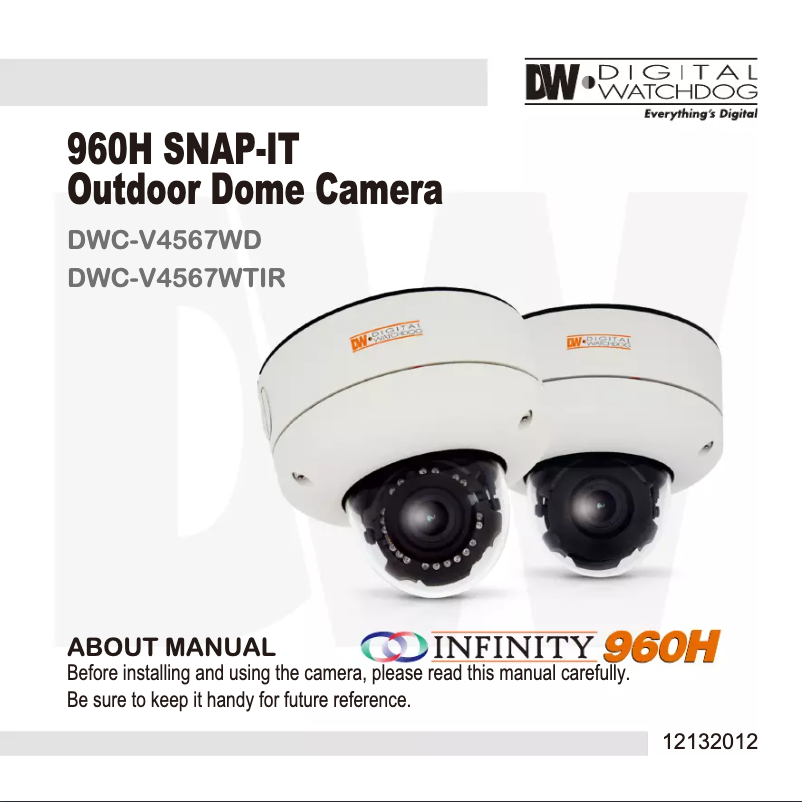 Page n°1 - Manuel utilisateur Digital Watchdog Infinity 960H DWC-V4567WTIR