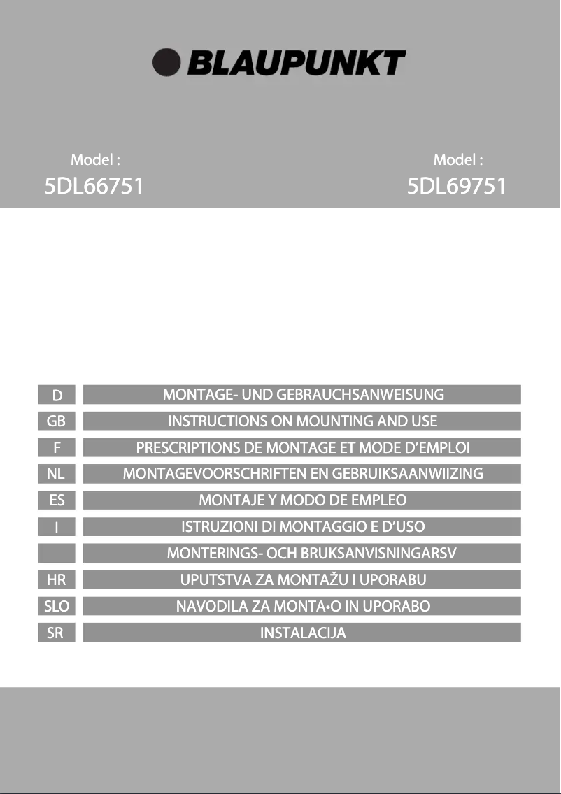 Page n°1 - Guide d'installation Blaupunkt 5DL69751