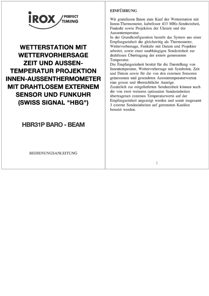 Page n°1 - Manuel utilisateur Irox HBR31P