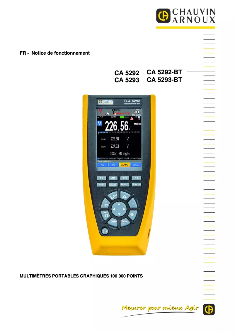 First page image of the manual for C.A 5292