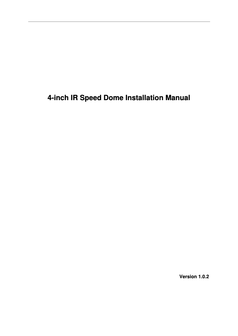 Page n°1 - Manuel utilisateur Dahua Technology SD49412T-HN