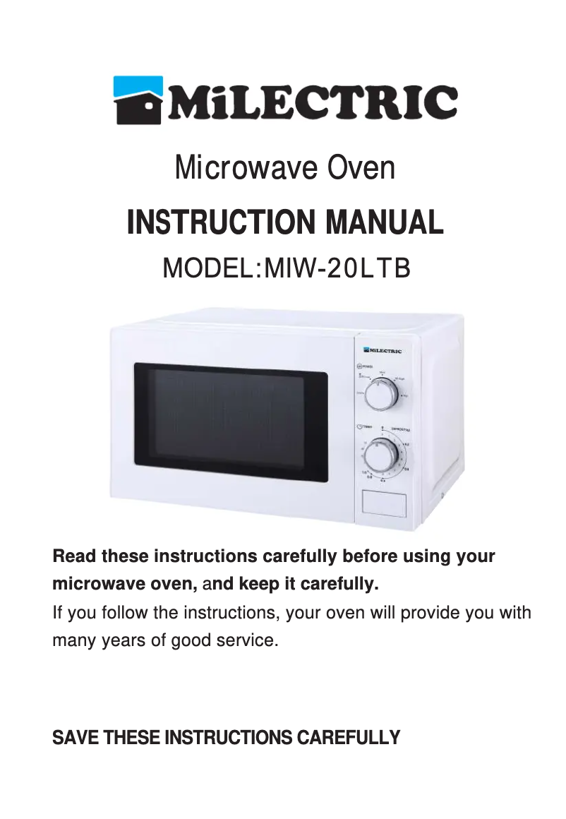 Página 1 del manual Manual de usuario Milectric MIW-20LTB